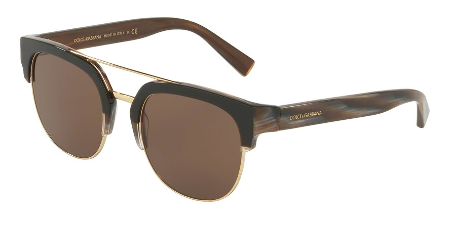 DOLCE & GABBANA DG4317 Square Sunglasses  315873-BROWN GRADIENT BROWN HORN 53-21-145 - Color Map brown