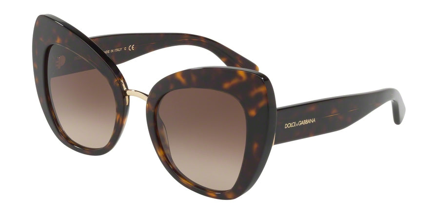 DOLCE & GABBANA DG4319F Butterfly Sunglasses  502/13-HAVANA 51-22-140 - Color Map havana