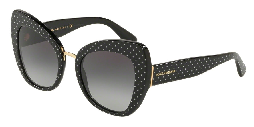 DOLCE & GABBANA DG4319 Butterfly Sunglasses  31268G-POIS WHITE ON BLACK 51-22-140 - Color Map black