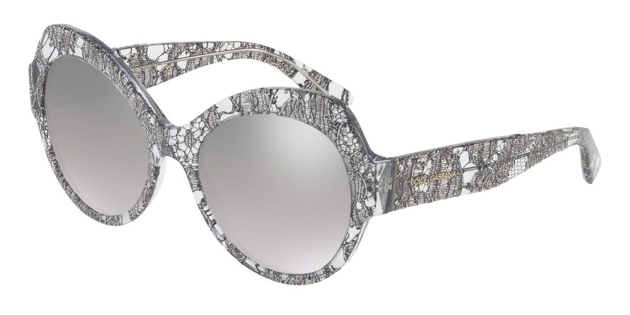 DOLCE & GABBANA DG4320F Cat Eye Sunglasses  31616V-GUNMETAL LACE 56-19-140 - Color Map gunmetal