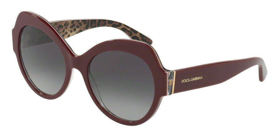 DOLCE & GABBANA DG4320 Cat Eye Sunglasses  31568G-BORDEAUX ON LEO 56-19-140 - Color Map bordeaux