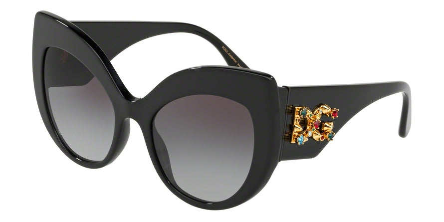 DOLCE & GABBANA DG4321 Cat Eye Sunglasses  B5018G-BLACK 55-20-140 - Color Map black