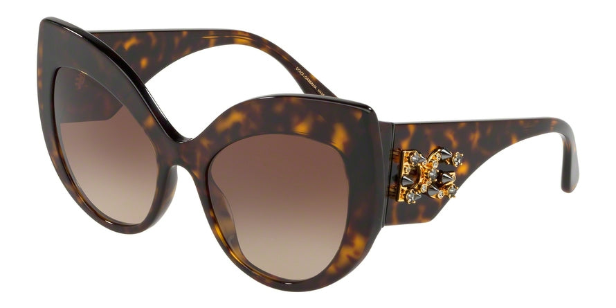 DOLCE & GABBANA DG4321 Cat Eye Sunglasses  B50213-HAVANA 55-20-140 - Color Map havana