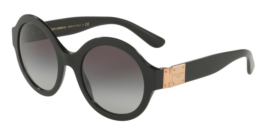 DOLCE & GABBANA DG4331F Round Sunglasses  501/8G-BLACK 53-21-140 - Color Map black