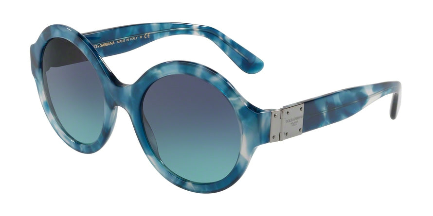 DOLCE & GABBANA DG4331 Round Sunglasses  31714S-HAVANA PEARL BLUE 53-21-140 - Color Map blue
