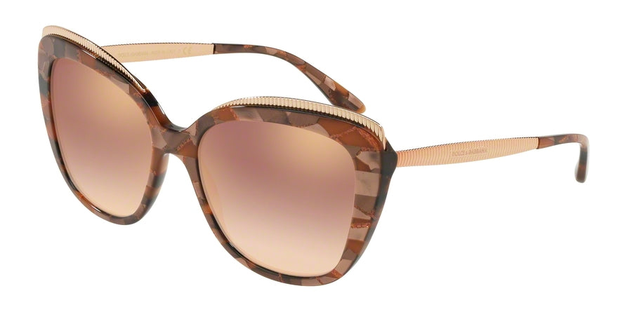 DOLCE & GABBANA DG4332F Butterfly Sunglasses  31316F-CUBE BRONZE 57-18-145 - Color Map bronze