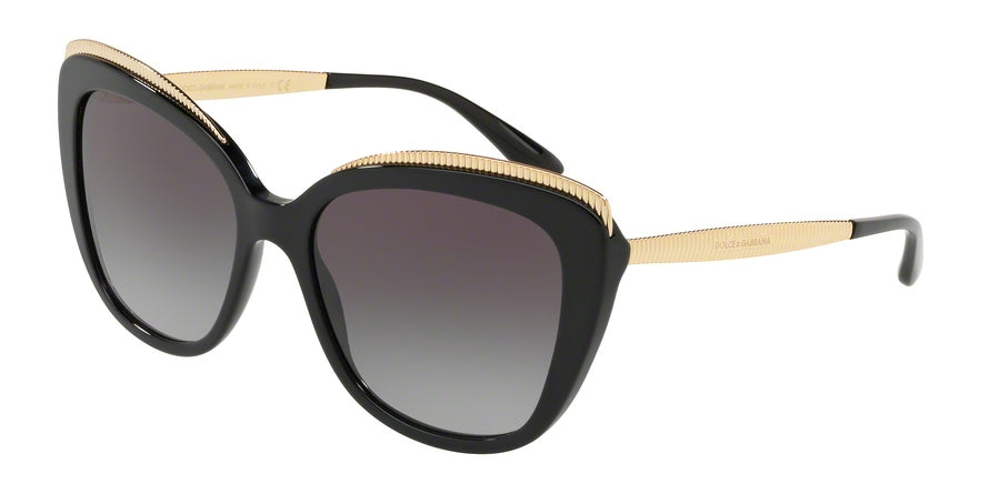 DOLCE & GABBANA DG4332F Butterfly Sunglasses  501/8G-BLACK 57-18-145 - Color Map black