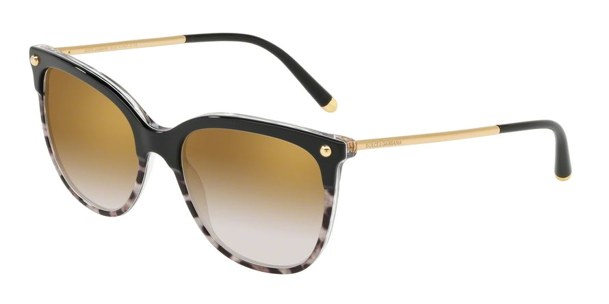 DOLCE & GABBANA DG4333F Square Sunglasses  31746E-TOP BLACK ON DUBLE LEOPRINT 55-18-140 - Color Map black