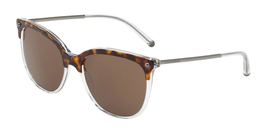 DOLCE & GABBANA DG4333F Square Sunglasses  757/73-TOP HAVANA ON CRYSTAL 55-18-140 - Color Map havana