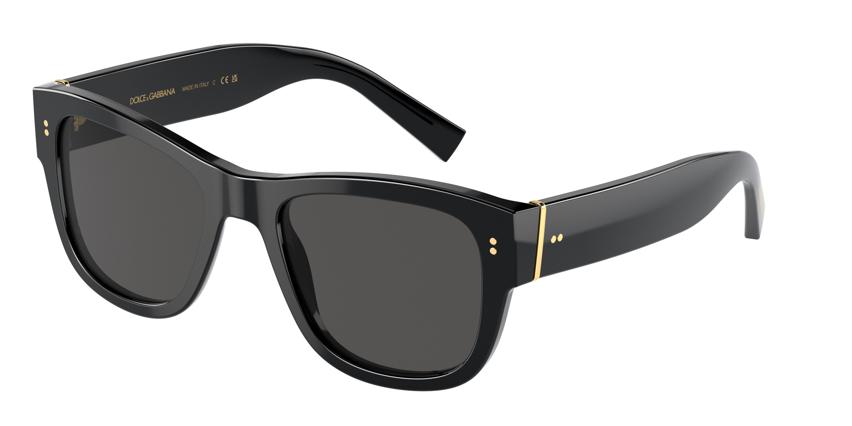 DOLCE & GABBANA DG4338 Square Sunglasses  501/87-Black 52-140-20 - Color Map Black