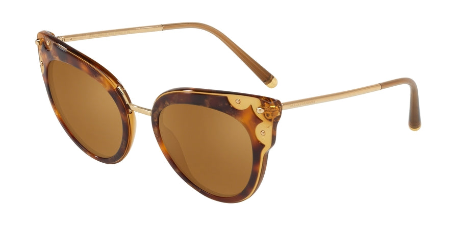 DOLCE & GABBANA DG4340 Cat Eye Sunglasses  31916H-HAVANA PEARL BRONW/CAMEL TRANS 51-21-140 - Color Map havana