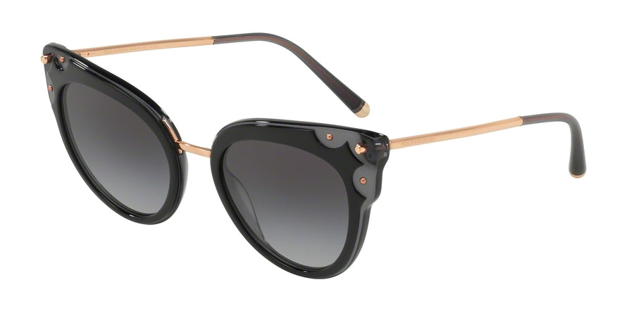 DOLCE & GABBANA DG4340 Cat Eye Sunglasses  501/8G-TOP BLACK ON BLACK TRANSPARENT 51-21-140 - Color Map black