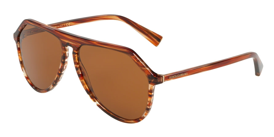 DOLCE & GABBANA DG4341 Pilot Sunglasses  318973-STRIPED ORANGE 59-13-140 - Color Map havana