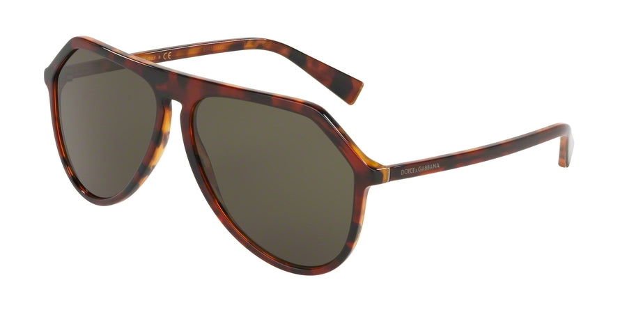 DOLCE & GABBANA DG4341 Pilot Sunglasses  322282-DARK RED HAVANA 59-13-140 - Color Map havana