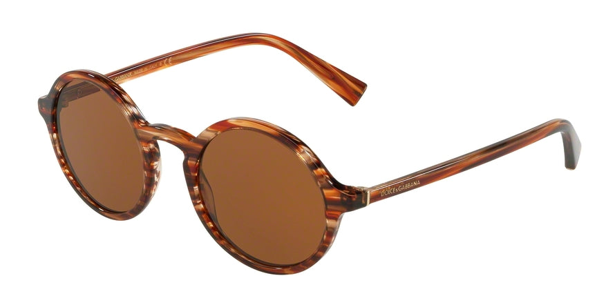 DOLCE & GABBANA DG4342 Round Sunglasses  318973-STRIPED ORANGE 49-22-140 - Color Map multicolor