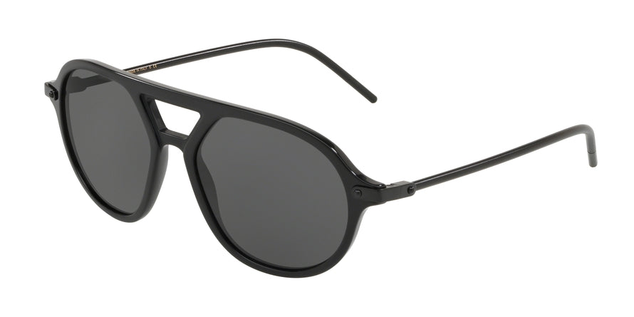 DOLCE & GABBANA DG4343F Pilot Sunglasses  501/87-BLACK/MATTE BLACK 54-17-145 - Color Map black