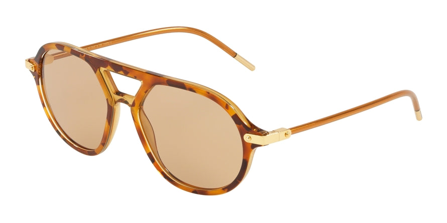 DOLCE & GABBANA DG4343 Pilot Sunglasses  3186M4-TOP CAMEL HAVANA/CAMEL TRANSP 54-17-145 - Color Map havana