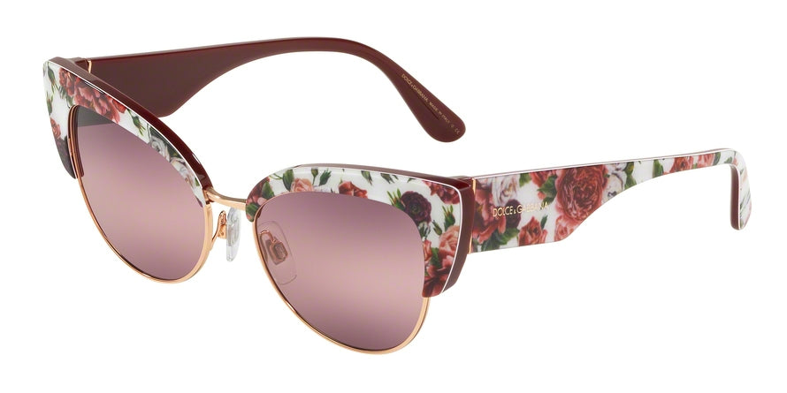 DOLCE & GABBANA DG4346 Cat Eye Sunglasses  3194W9-ROSE AND PEONY/ROSE GOLD 53-17-145 - Color Map multi