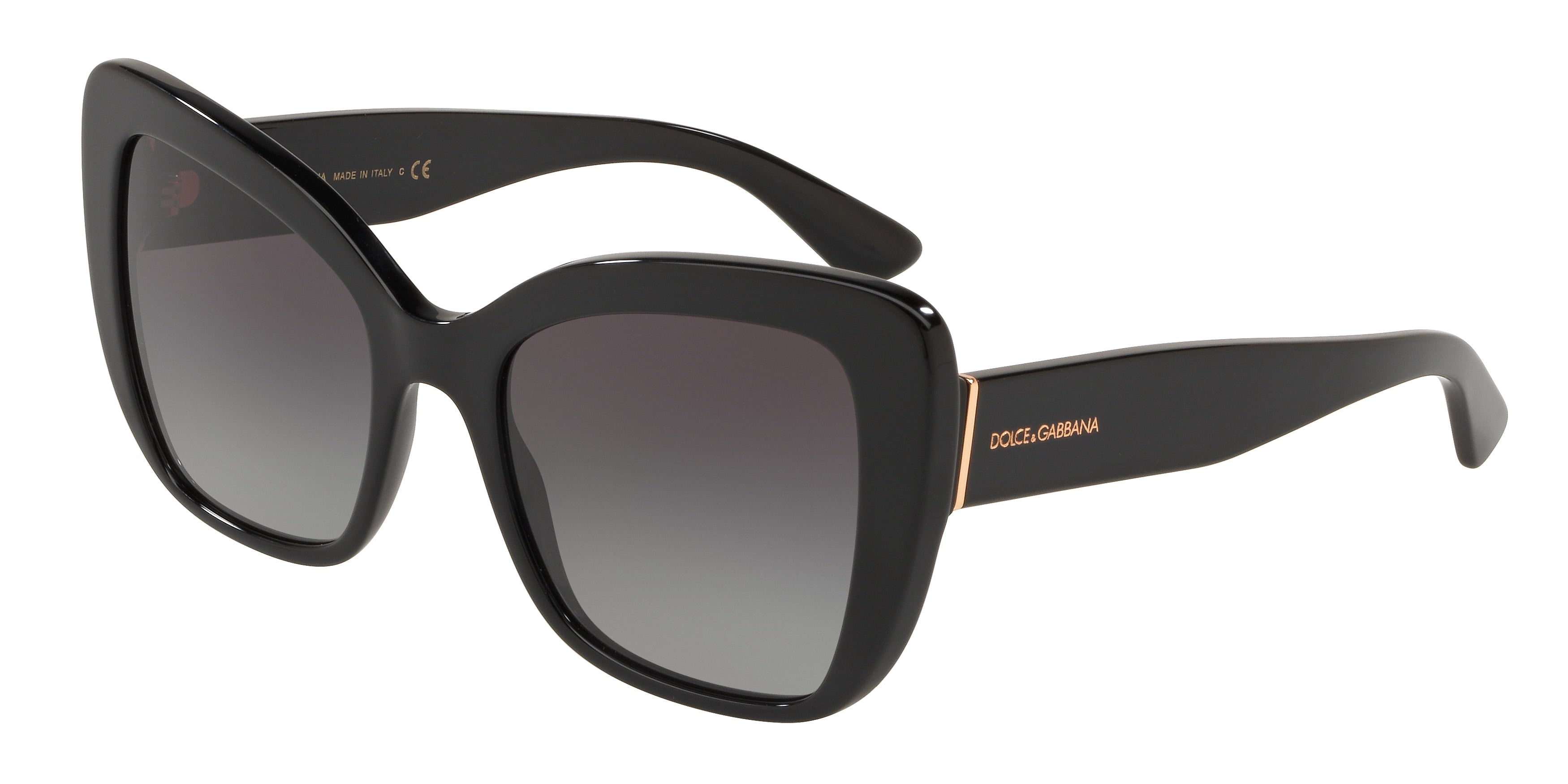 DOLCE & GABBANA DG4348F Butterfly Sunglasses  501/8G-Black 54-140-20 - Color Map Black