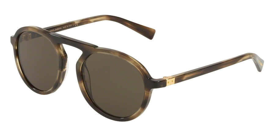 DOLCE & GABBANA DG4351F Phantos Sunglasses  320082-STRIPED TOBACCO 54-20-140 - Color Map multicolor