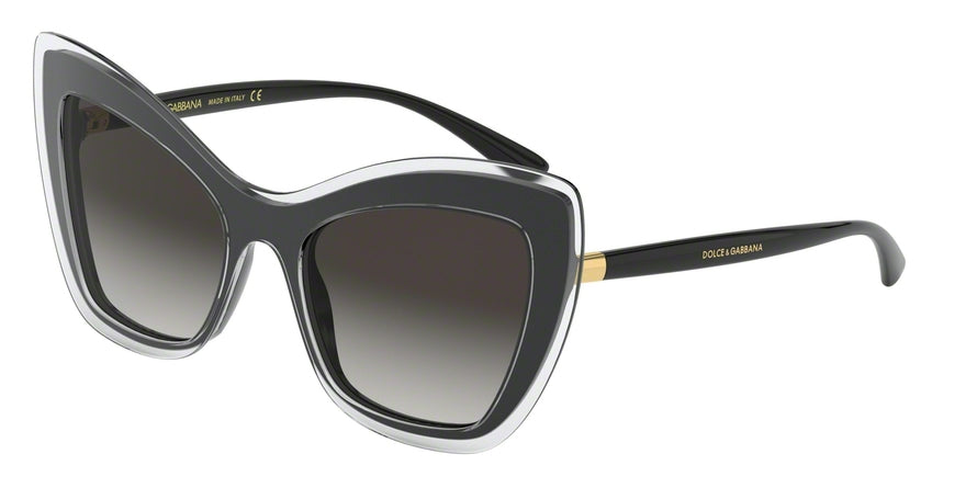 DOLCE & GABBANA DG4364 Cat Eye Sunglasses  53838G-TOP CRYSTAL ON BLACK 54-19-140 - Color Map black