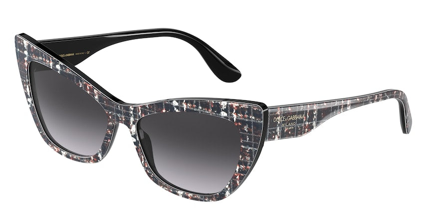 DOLCE & GABBANA DG4370 Cat Eye Sunglasses  32868G-BLACK TWEED 56-15-140 - Color Map multi