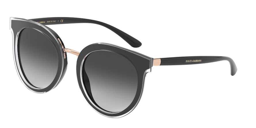 DOLCE & GABBANA DG4371F Phantos Sunglasses  53838G-TOP CRYSTAL ON BLACK 52-22-140 - Color Map black