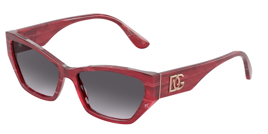 DOLCE & GABBANA DG4375 Cat Eye Sunglasses  32528G-BORDEAUX MARBLE 58-16-145 - Color Map bordeaux