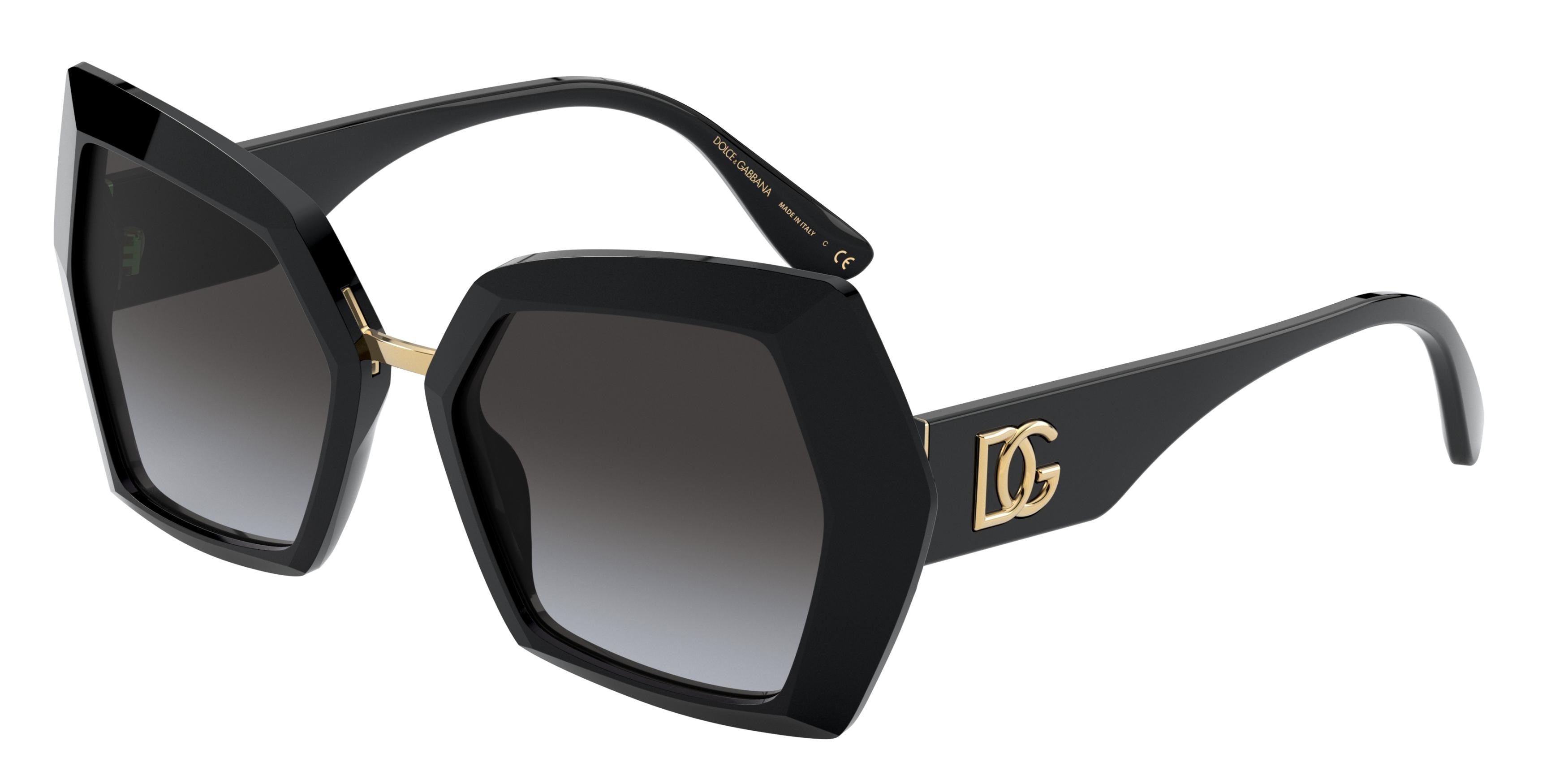 DOLCE & GABBANA DG4377F Butterfly Sunglasses  501/8G-Black 54-145-19 - Color Map Black