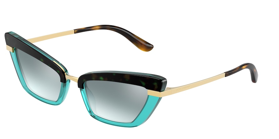 DOLCE & GABBANA DG4378F Cat Eye Sunglasses  32497C-TOP HAVANA ON OPAL TURQUOISE 54-20-140 - Color Map havana