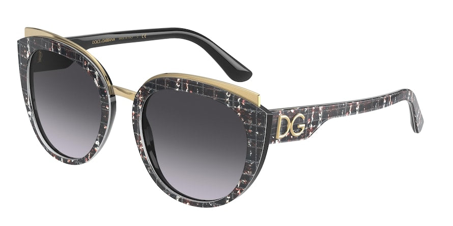 DOLCE & GABBANA DG4383F Butterfly Sunglasses  32868G-PRINT BLACK TWEED 54-21-145 - Color Map multi