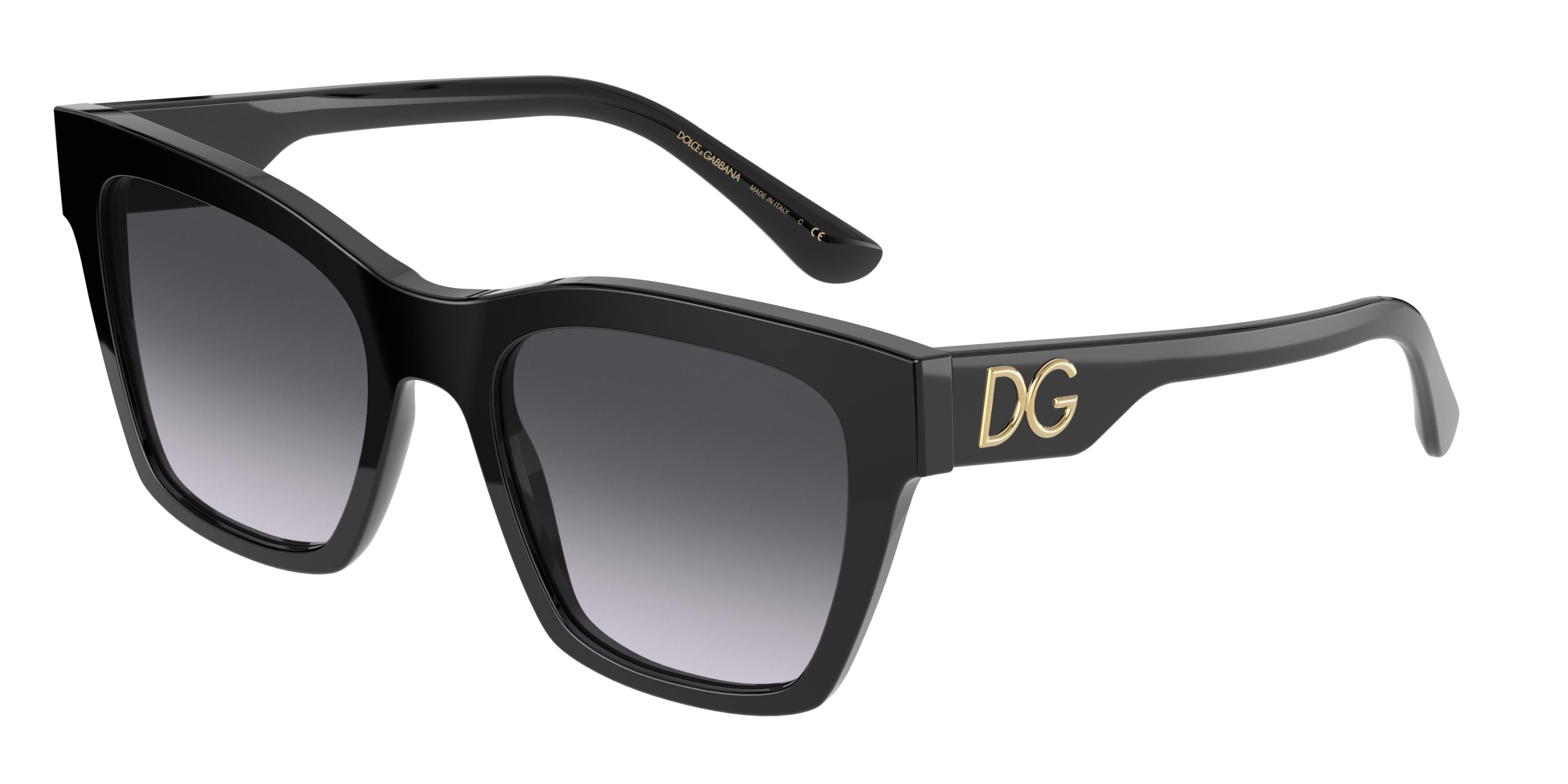 DOLCE & GABBANA DG4384F Square Sunglasses  501/8G-Black 53-145-20 - Color Map Black