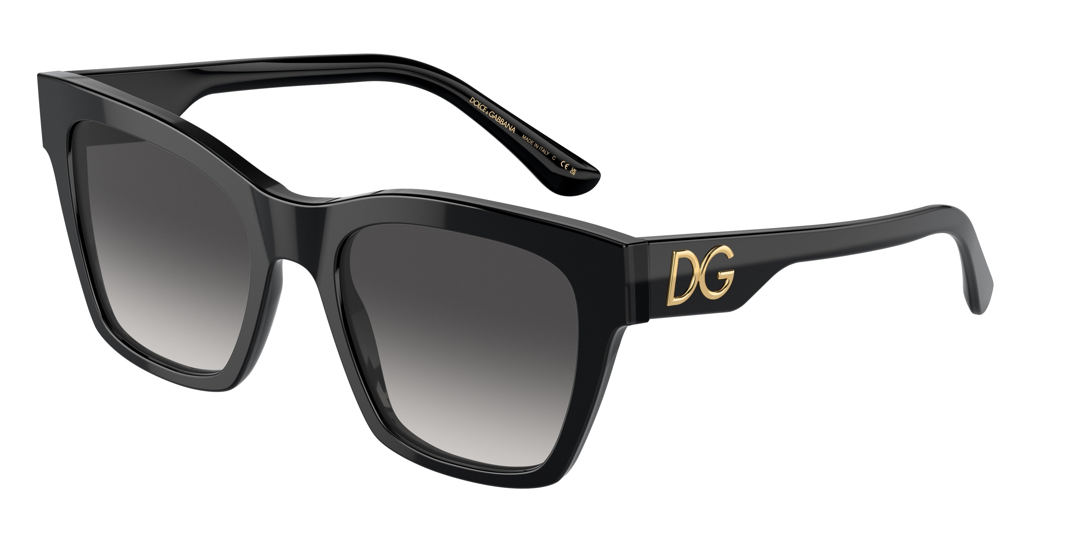 DOLCE & GABBANA DG4384 Square Sunglasses  501/8G-Black 53-145-20 - Color Map Black