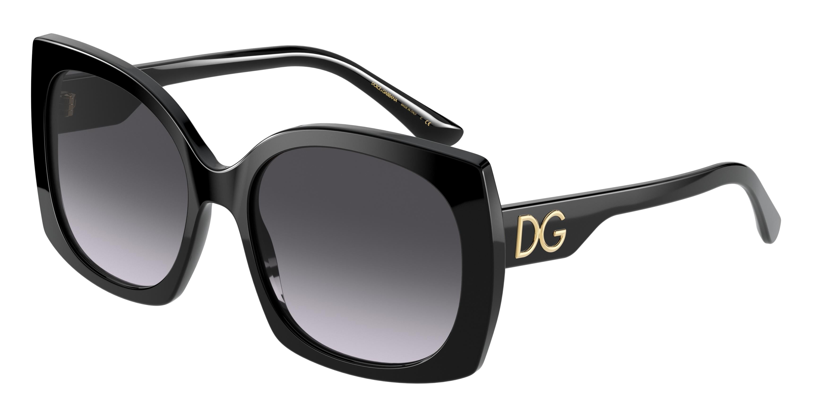 DOLCE & GABBANA DG4385F Square Sunglasses  501/8G-Black 58-145-18 - Color Map Black