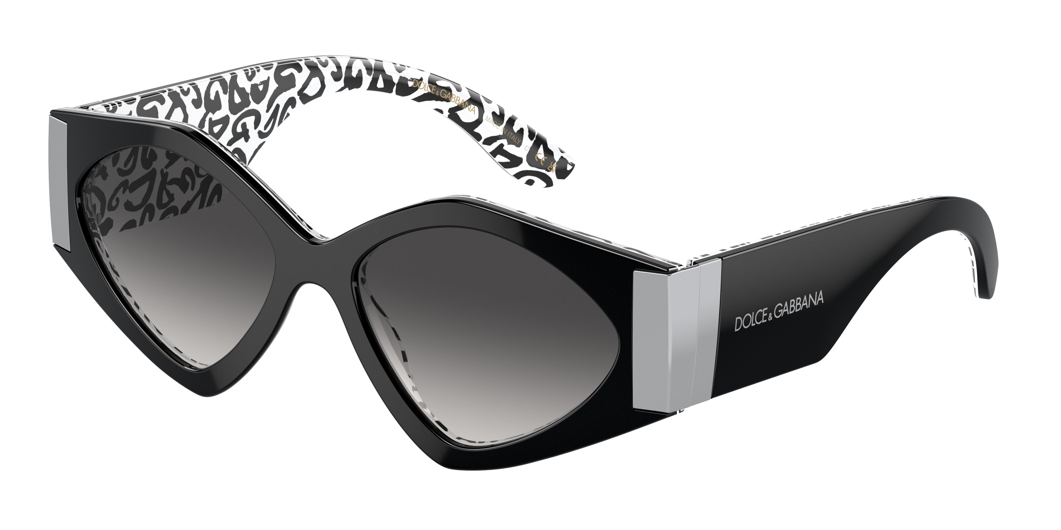 DOLCE & GABBANA DG4396 Irregular Sunglasses  33898G-Black On New Graffiti 55-145-17 - Color Map Black