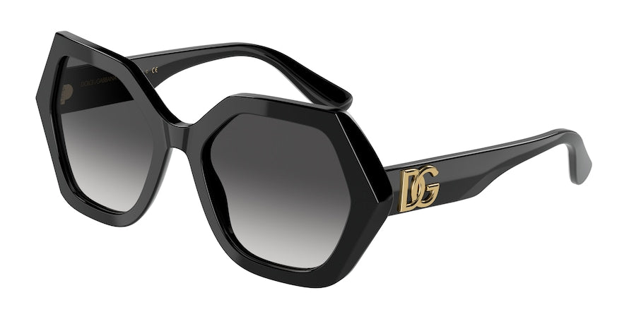 DOLCE & GABBANA DG4406F Irregular Sunglasses  501/8G-BLACK 54-19-140 - Color Map black