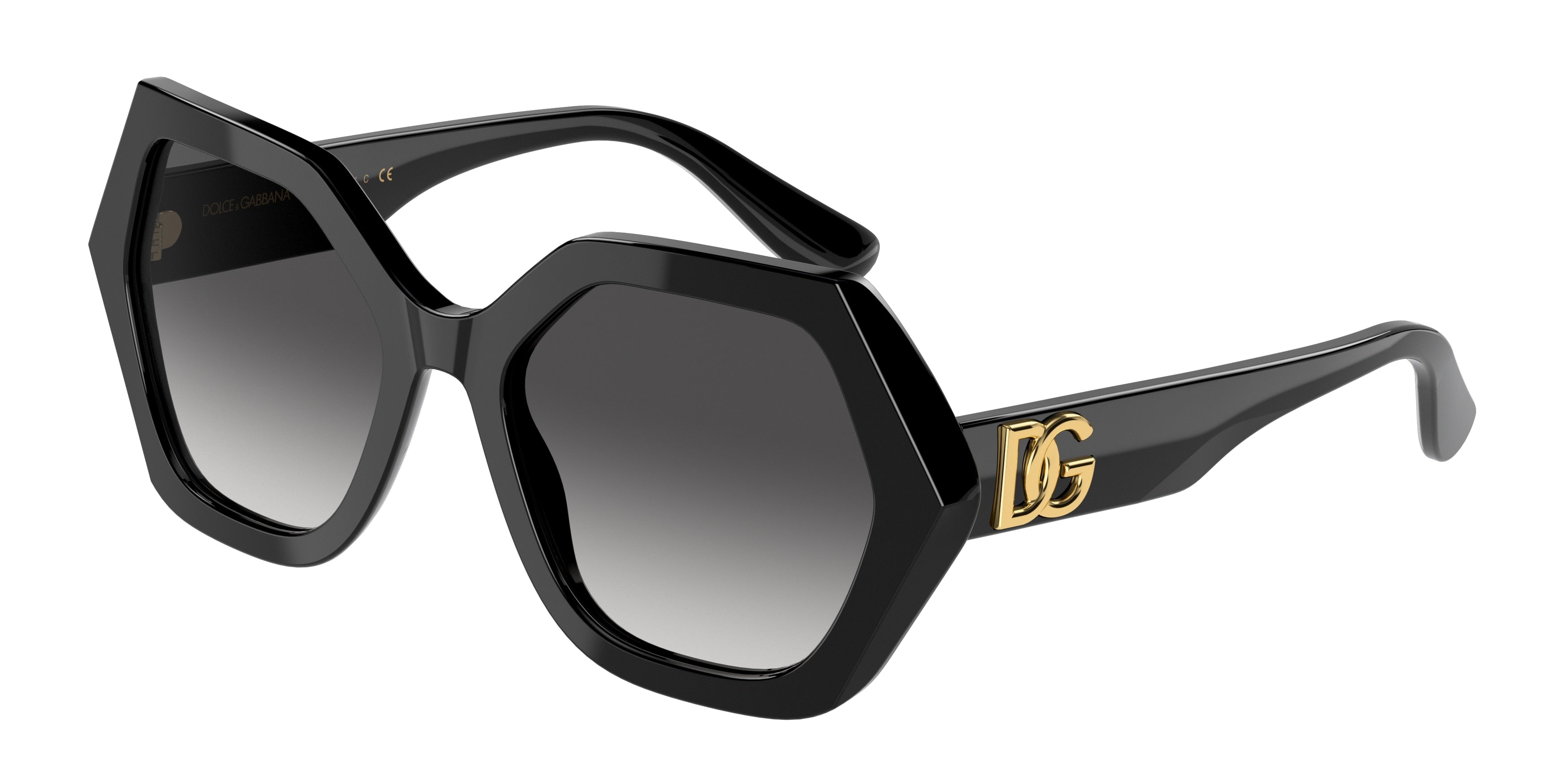 DOLCE & GABBANA DG4406 Irregular Sunglasses  501/8G-Black 54-140-19 - Color Map Black