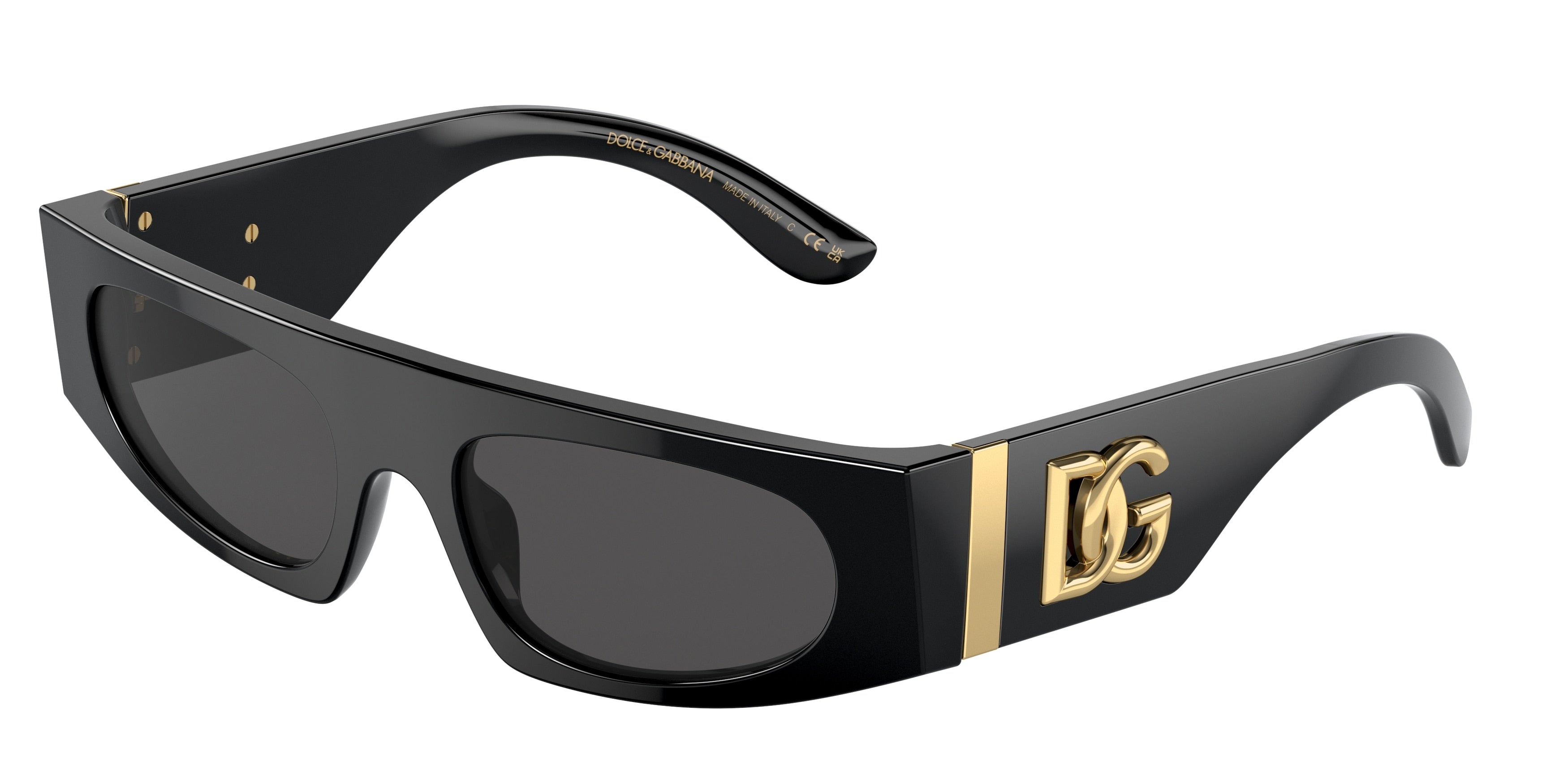 DOLCE & GABBANA DG4411 Rectangle Sunglasses  501/87-Black 54-140-19 - Color Map Black