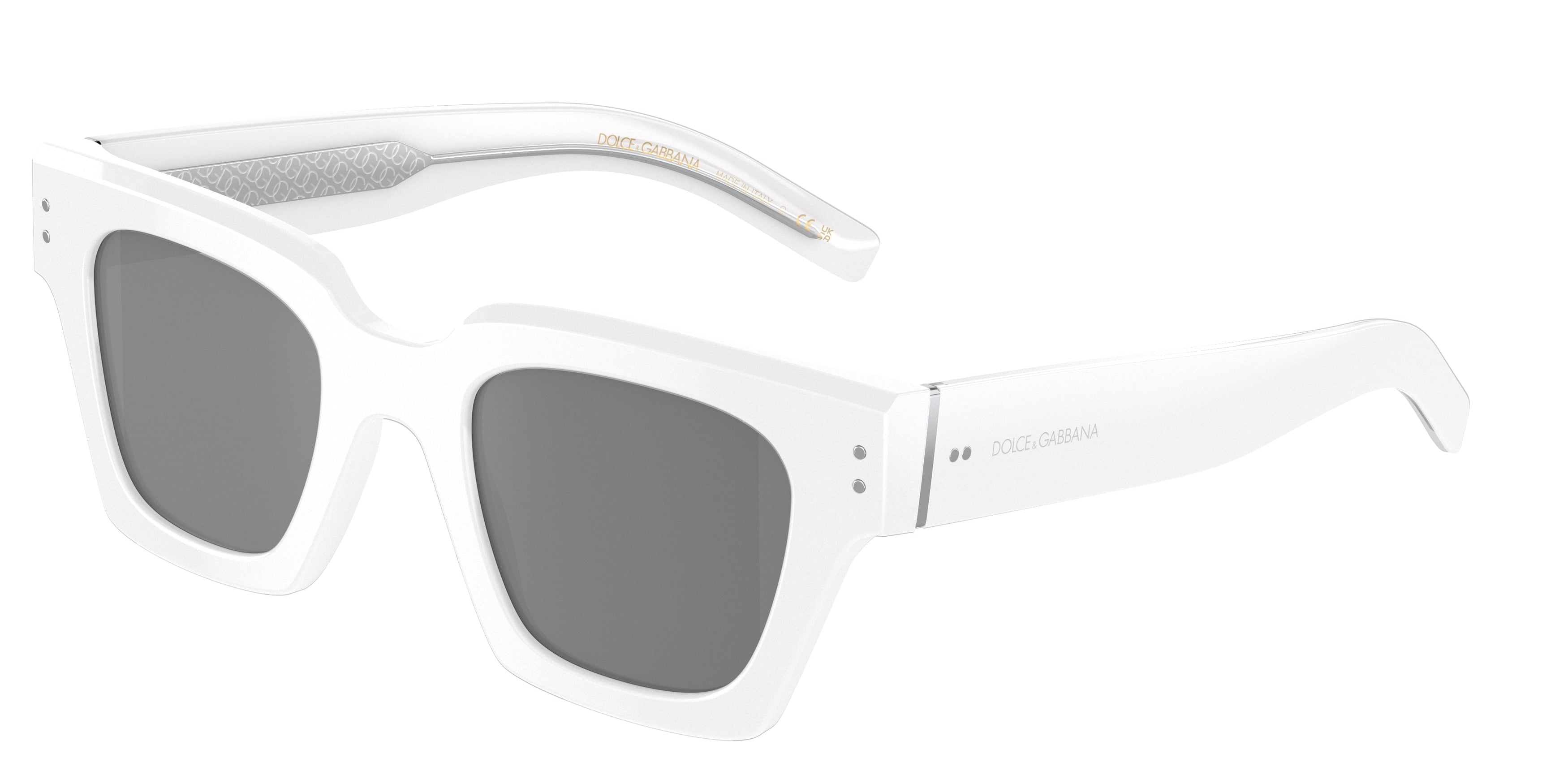 DOLCE & GABBANA DG4413 Square Sunglasses  337440-White 48-145-23 - Color Map White