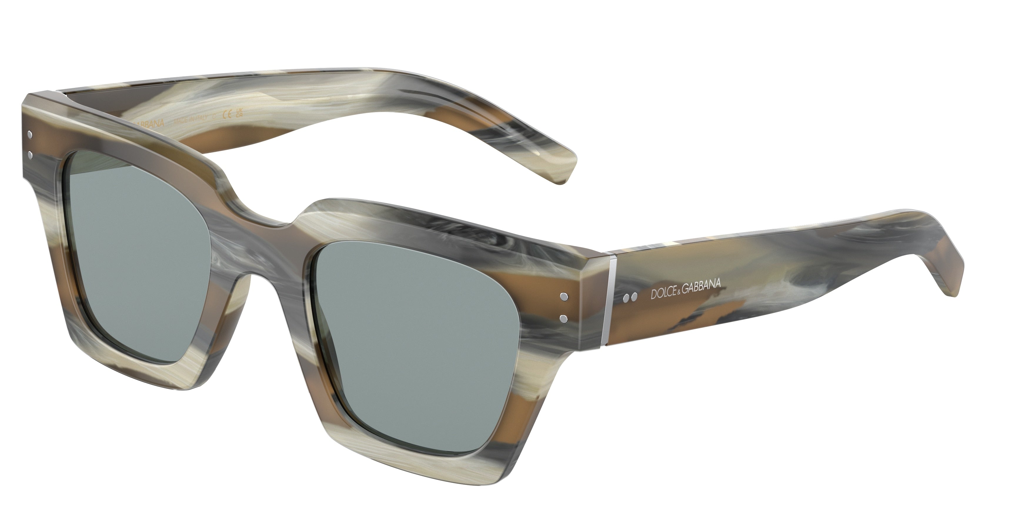 DOLCE & GABBANA DG4413 Square Sunglasses  339087-Grey Horn 48-145-23 - Color Map Grey