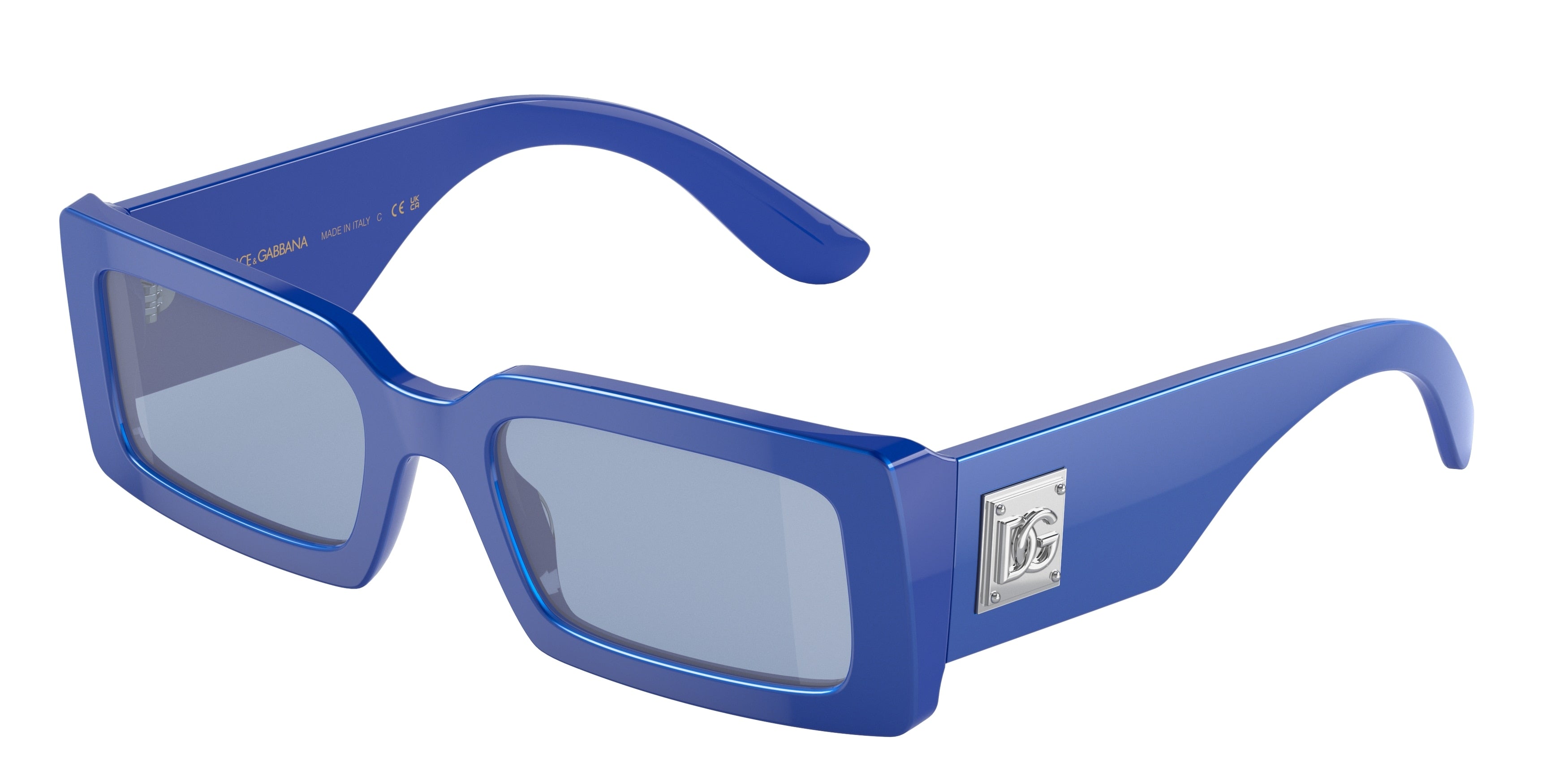 DOLCE & GABBANA DG4416 Rectangle Sunglasses  337833-Metallic Blue 53-140-20 - Color Map Blue