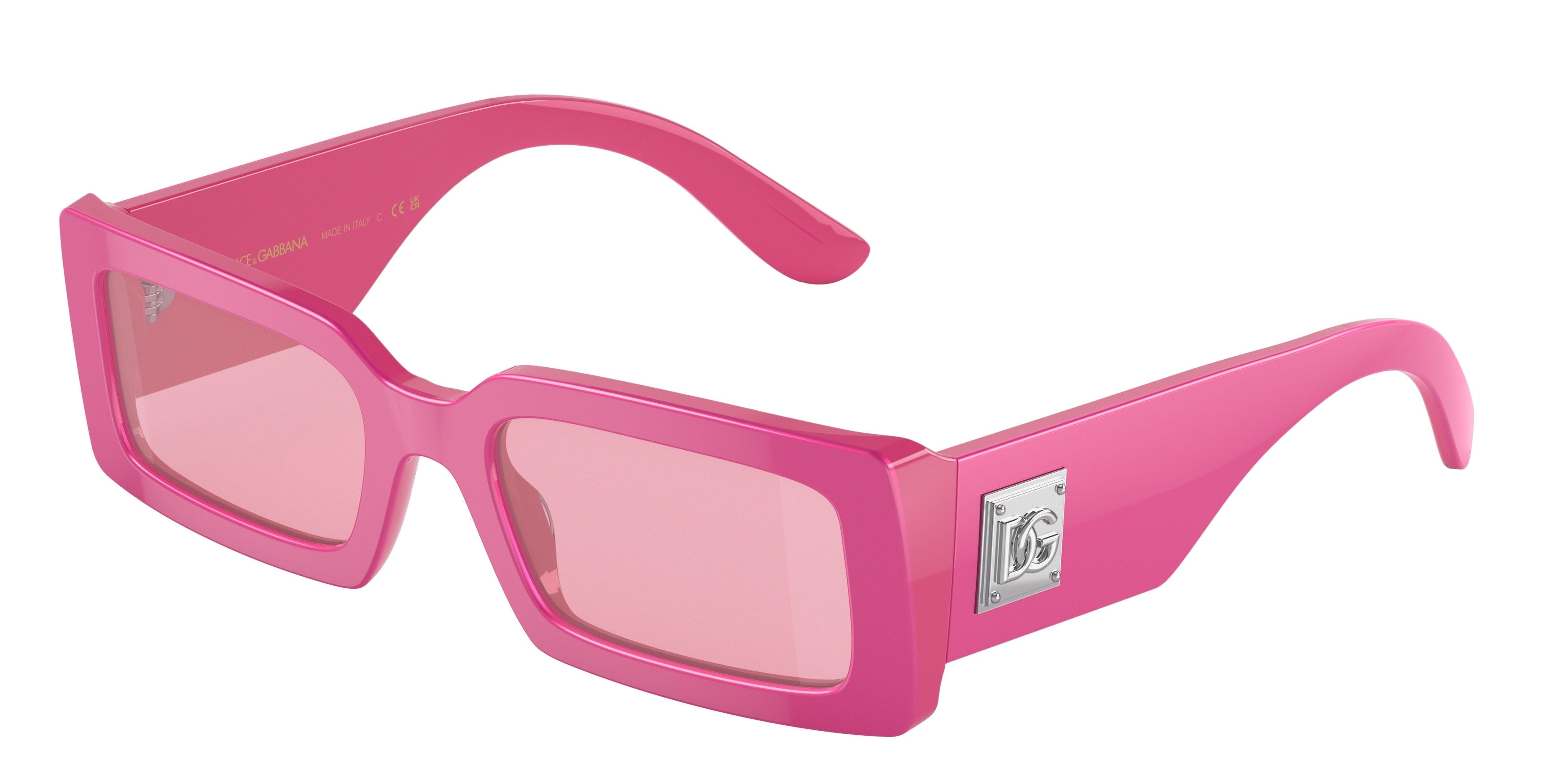 DOLCE & GABBANA DG4416 Rectangle Sunglasses  33794Z-Metallic Pink 53-140-20 - Color Map Green