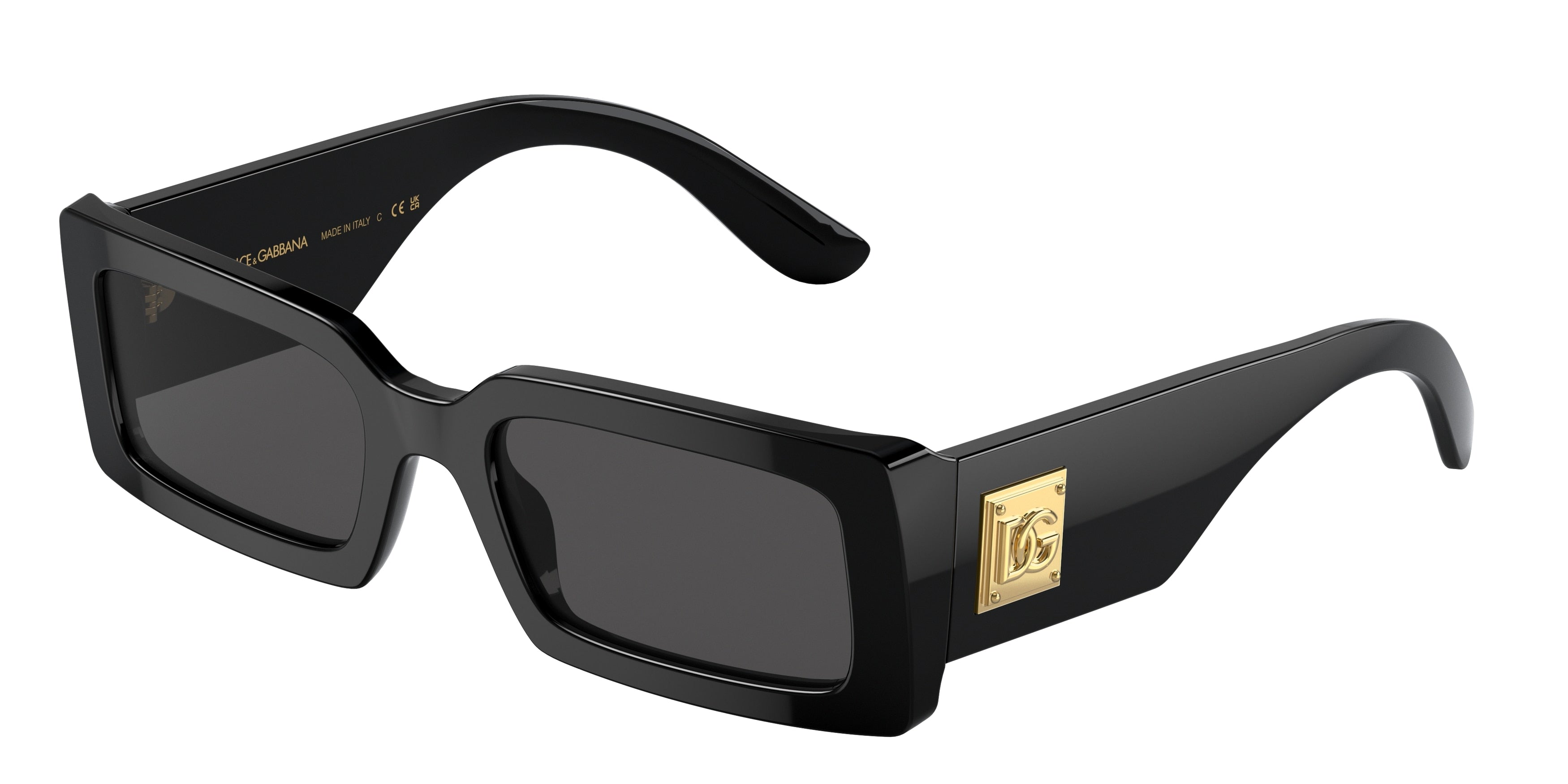 DOLCE & GABBANA DG4416 Rectangle Sunglasses  501/87-Black 53-140-20 - Color Map Black