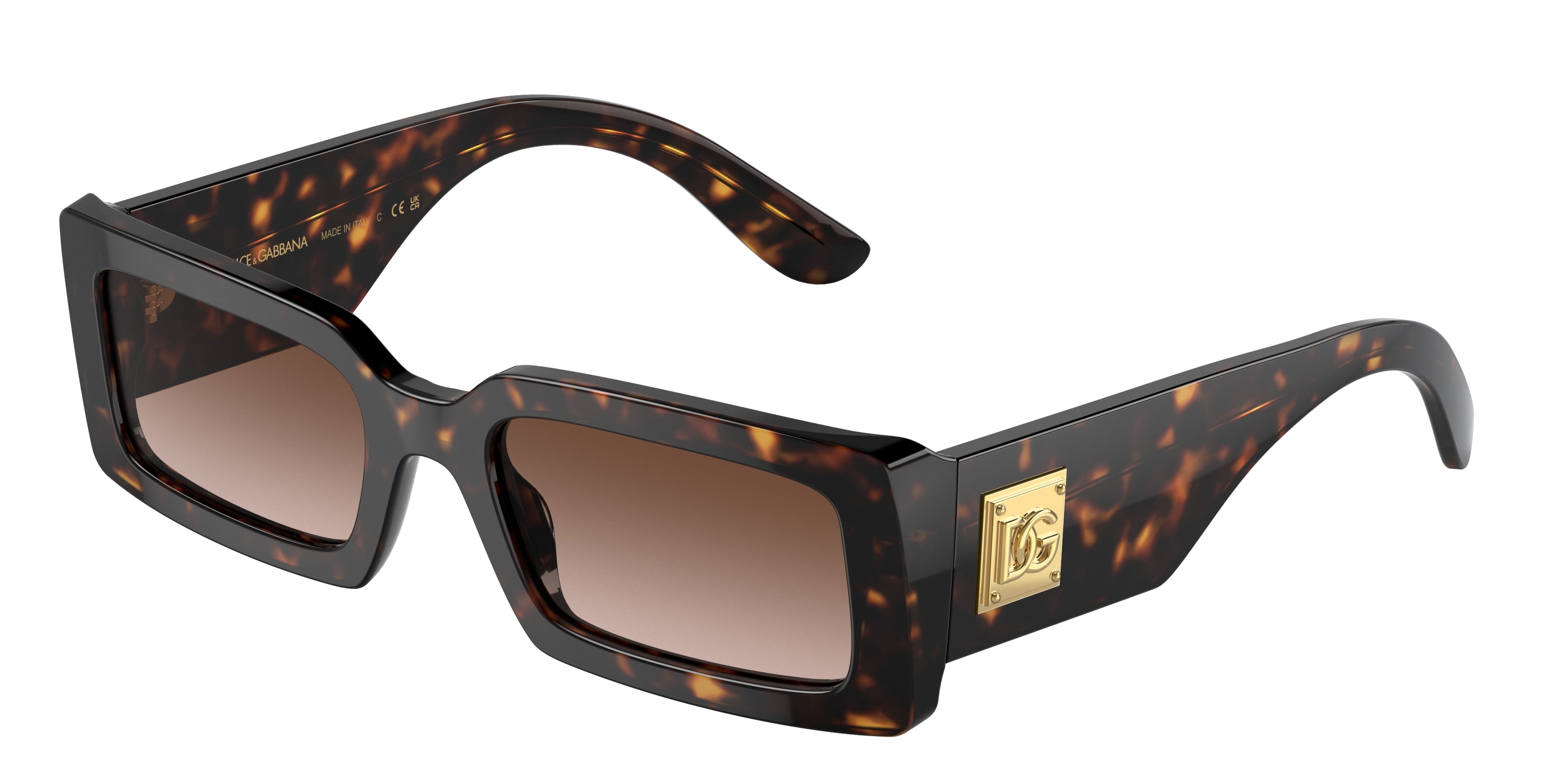 DOLCE & GABBANA DG4416 Rectangle Sunglasses  502/13-Havana 53-140-20 - Color Map Tortoise