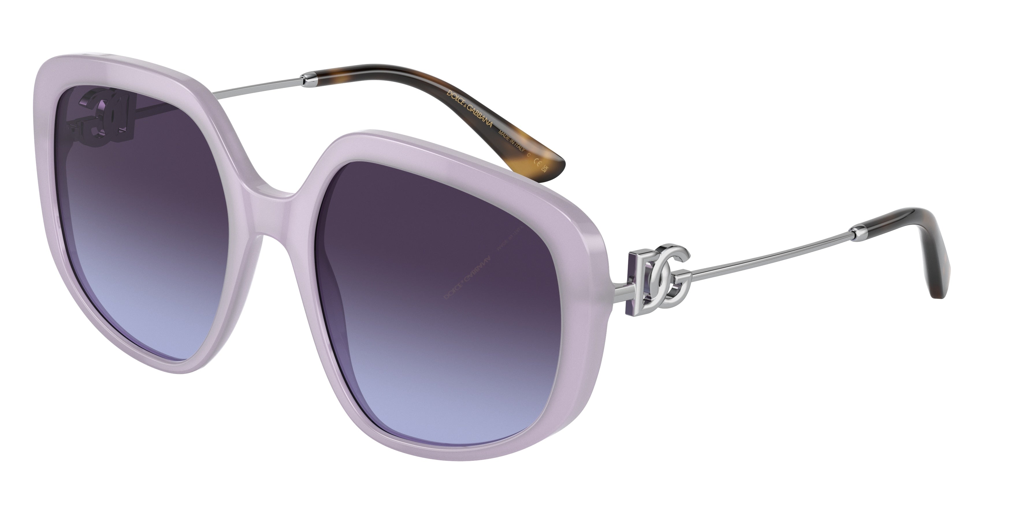 DOLCE & GABBANA DG4421F Irregular Sunglasses  33824Q-Opal Lillac 57-145-20 - Color Map Violet