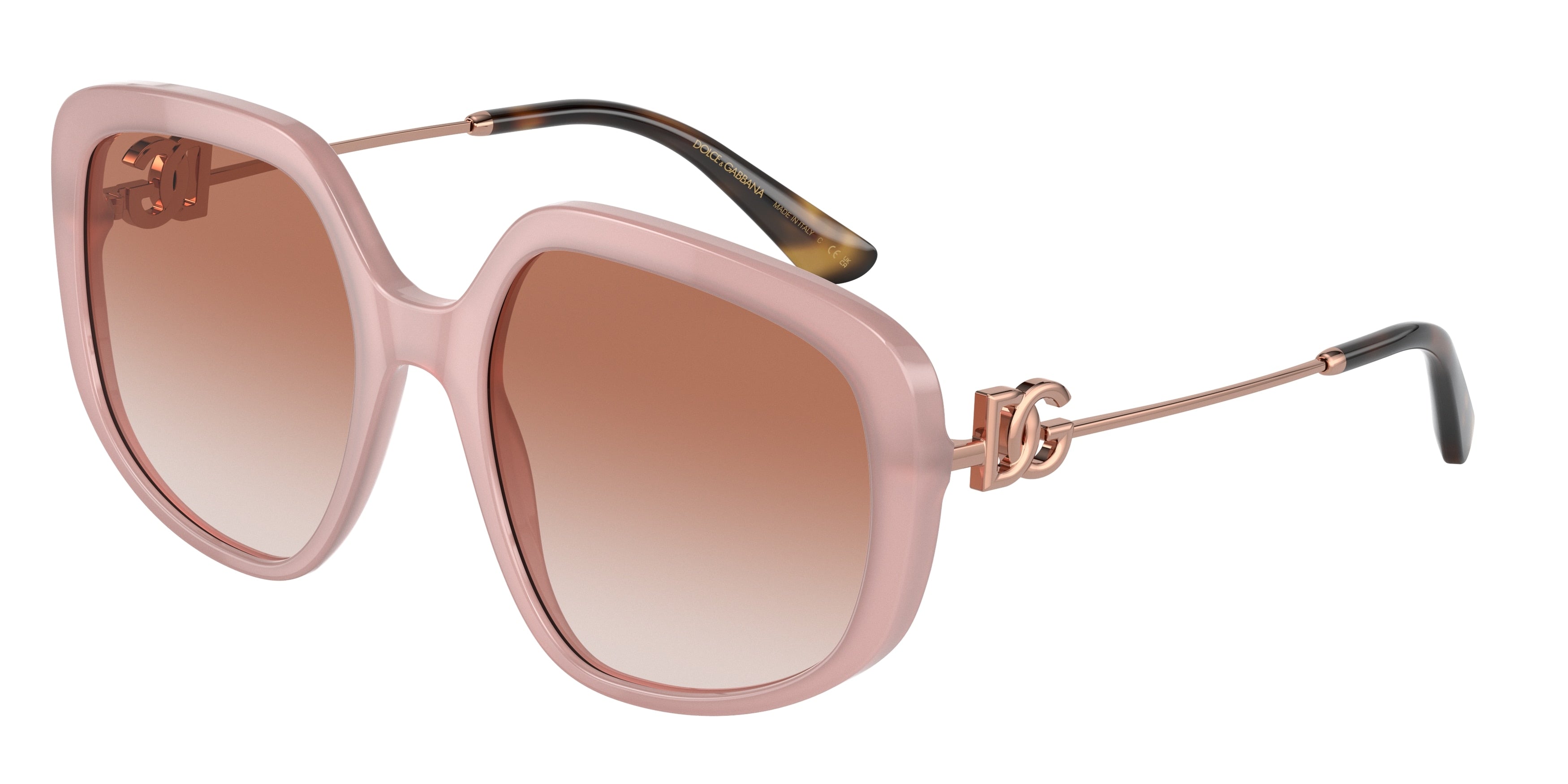 DOLCE & GABBANA DG4421F Irregular Sunglasses  338413-Opal Rose 57-145-20 - Color Map Pink