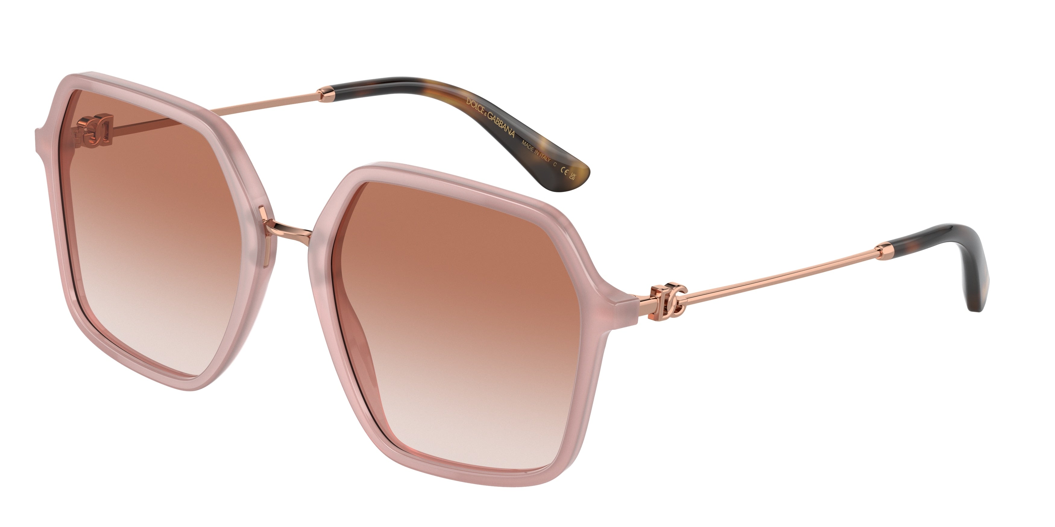 DOLCE & GABBANA DG4422F Square Sunglasses  338413-Opal Rose 56-145-20 - Color Map Pink