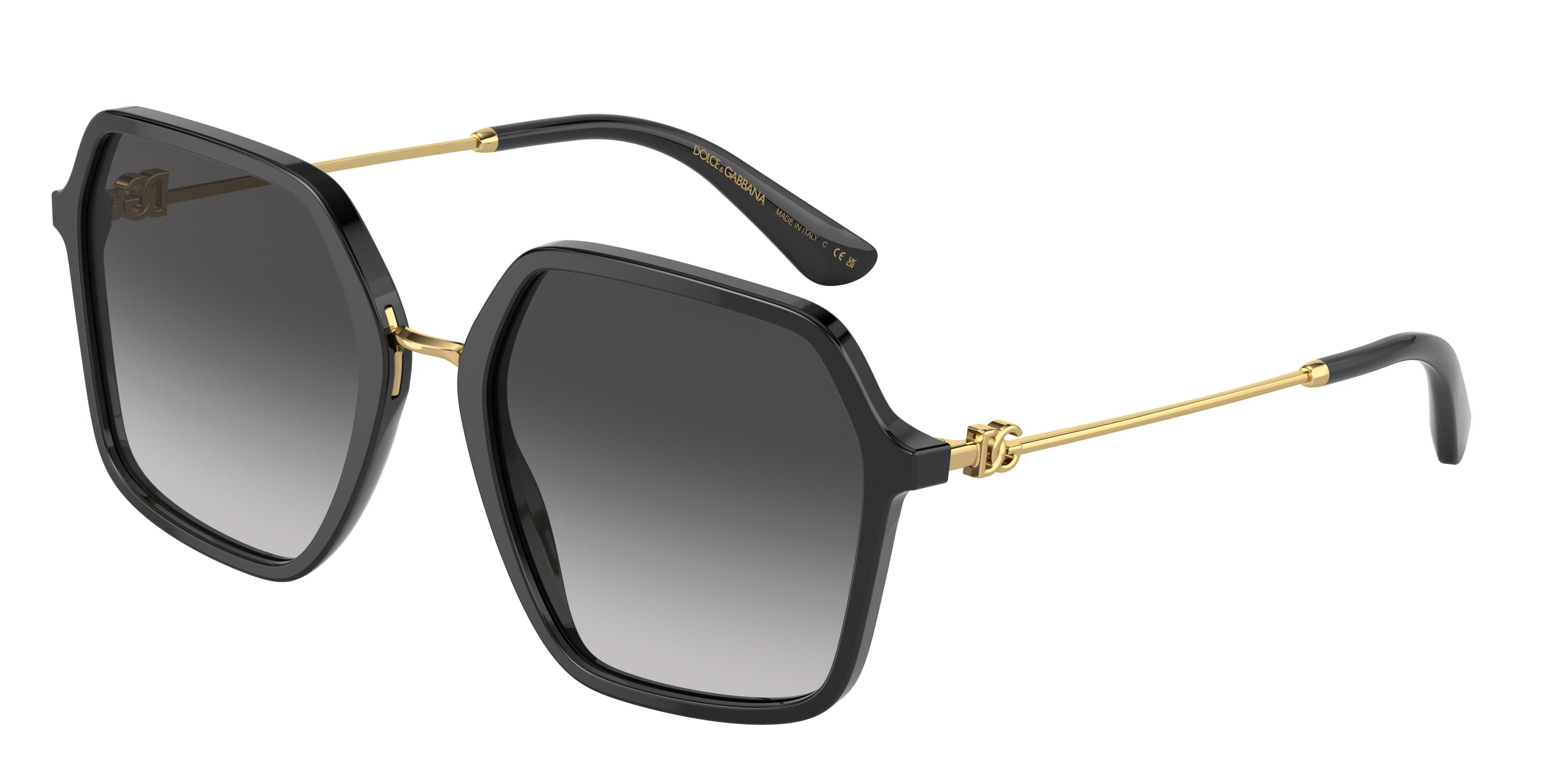 DOLCE & GABBANA DG4422F Square Sunglasses  501/8G-Black 56-145-20 - Color Map Black