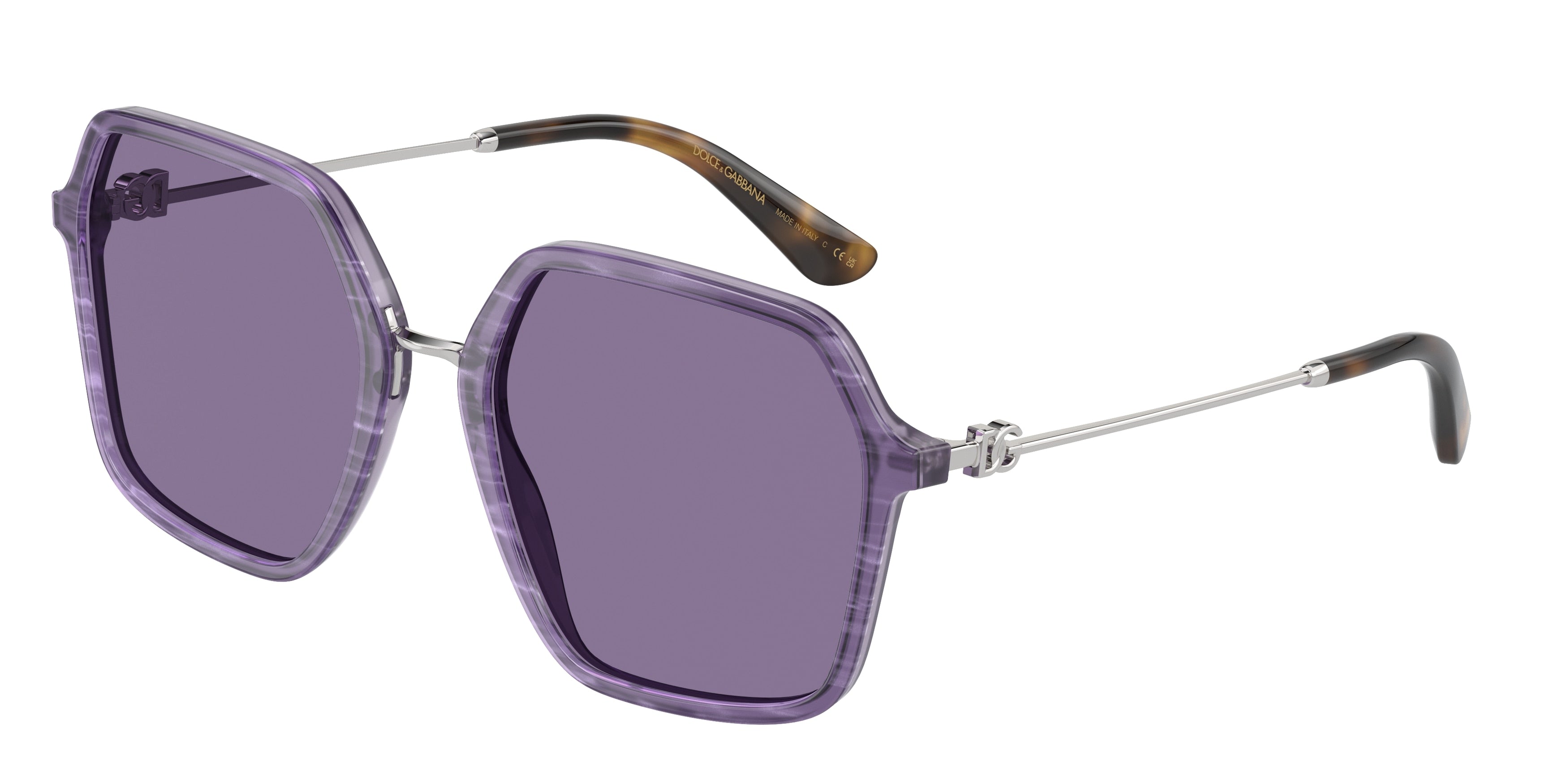 DOLCE & GABBANA DG4422 Square Sunglasses  34071A-Fleur Purple 56-145-20 - Color Map Violet