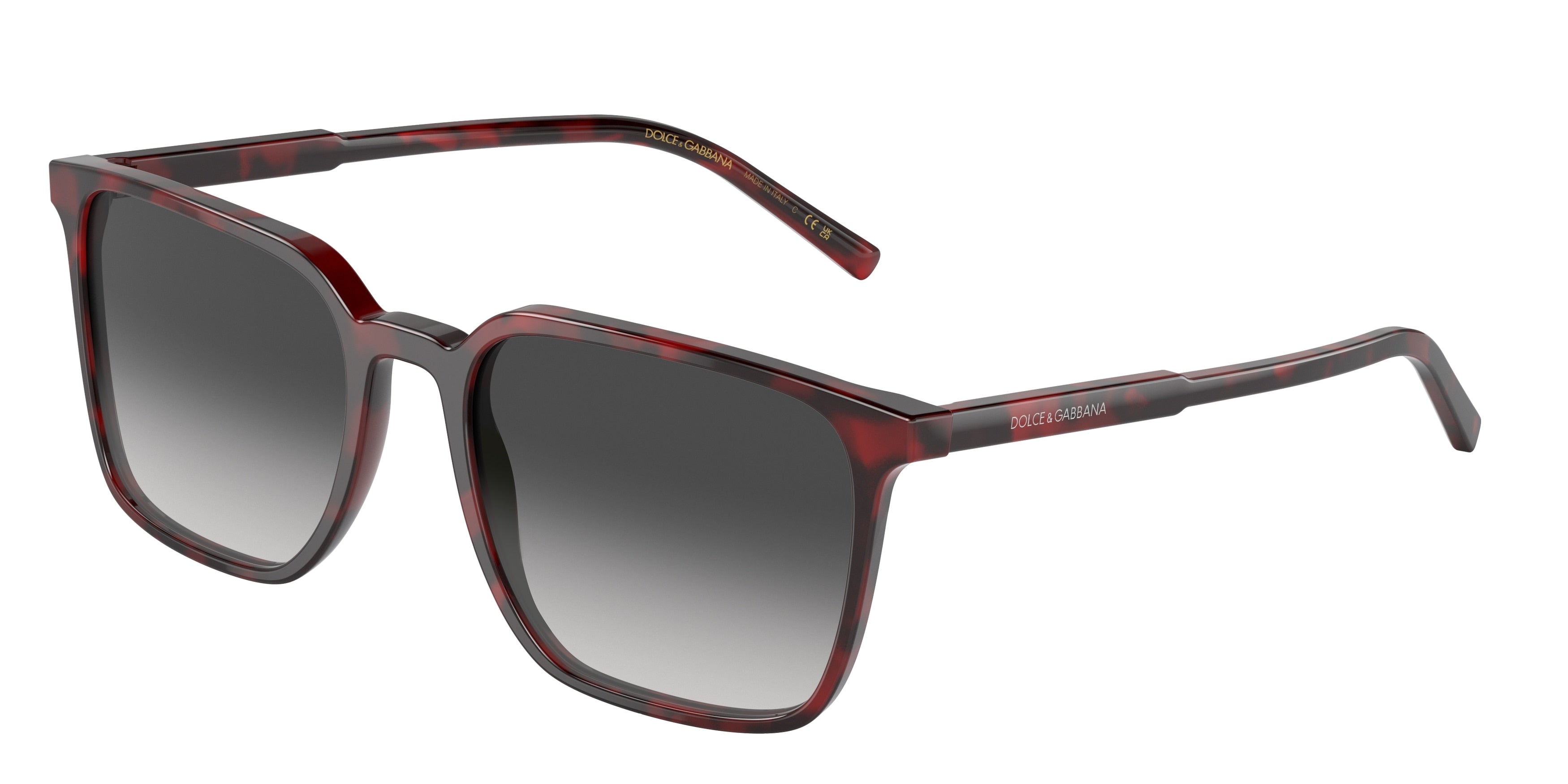 DOLCE & GABBANA DG4424F Square Sunglasses  33588G-Red Havana 56-145-19 - Color Map Red